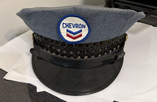 Vintage Collectible Chevron Service Gas Oil Station Uniform Dalcap Hat Cap Patch