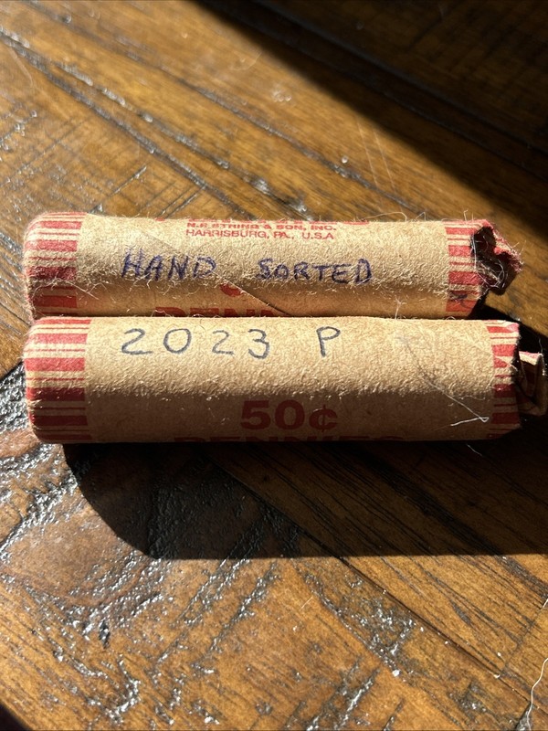 (2) 2023 P Circulated Penny rolls Of 100 coins