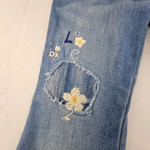 Gap Kids Little Girls Size 6 Reg 2 Pc Outfit Skinny Flare Jeans Embroidered Top - Picture 10 of 17