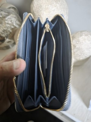 NWT Coach CEC21 Long Zip Around Wallet in Loved Denim Light Indigo