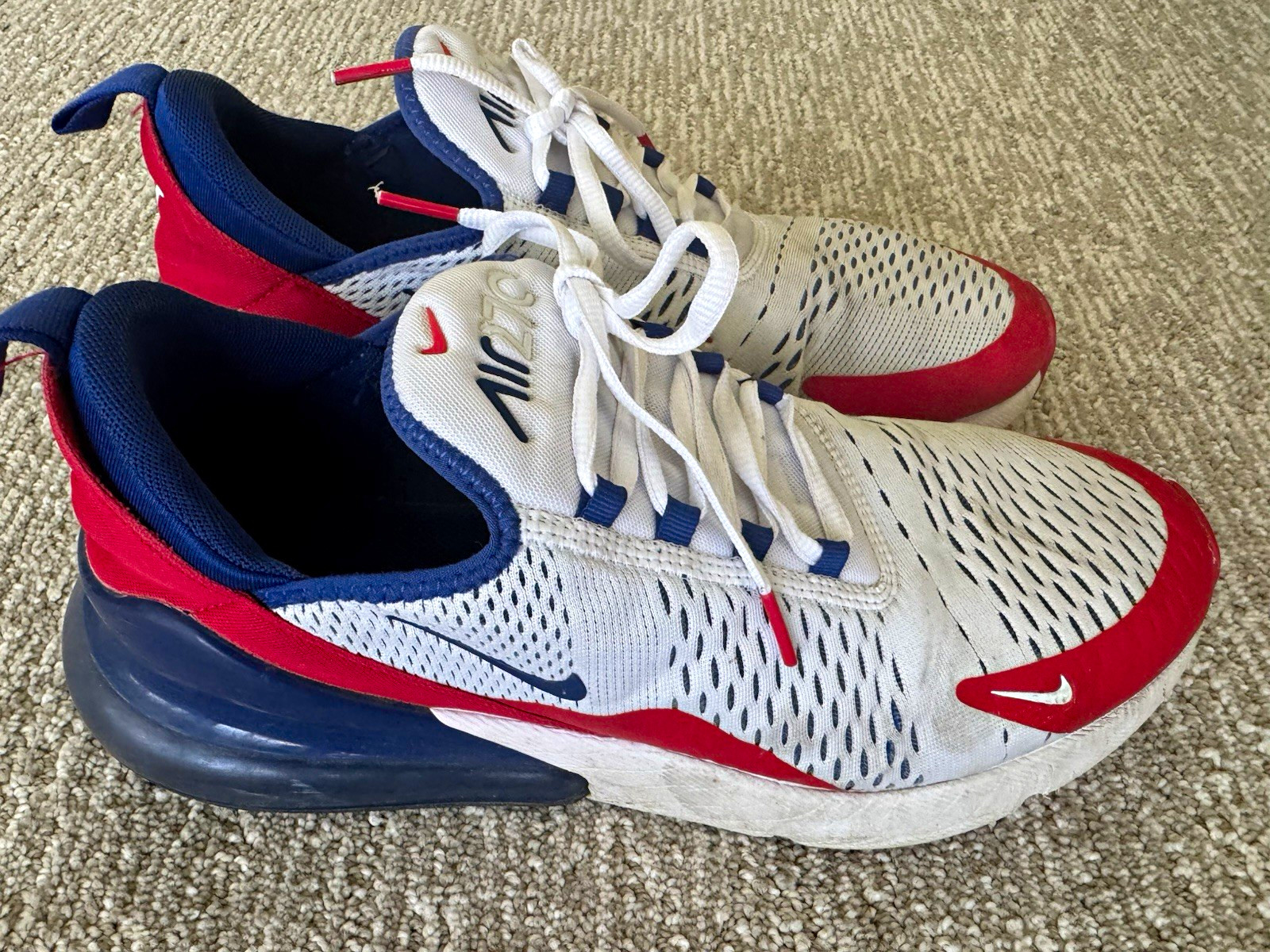 Nike Air Max 270 USA White/Red/Blue Men’s Sneakers 11.5 CW5581-100