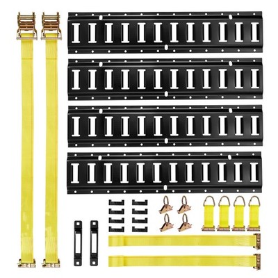 Uimoso 2 ft E-Track Rail Kit with 20 Tie-Down Accessories