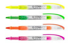 Q-CONNECT Liquid Ink Highlighter - Assorted Colours Pack of 4 
