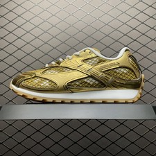 Bottega Veneta Orbit Sneakers Metallic Gold Mesh Retro Runner Unisex