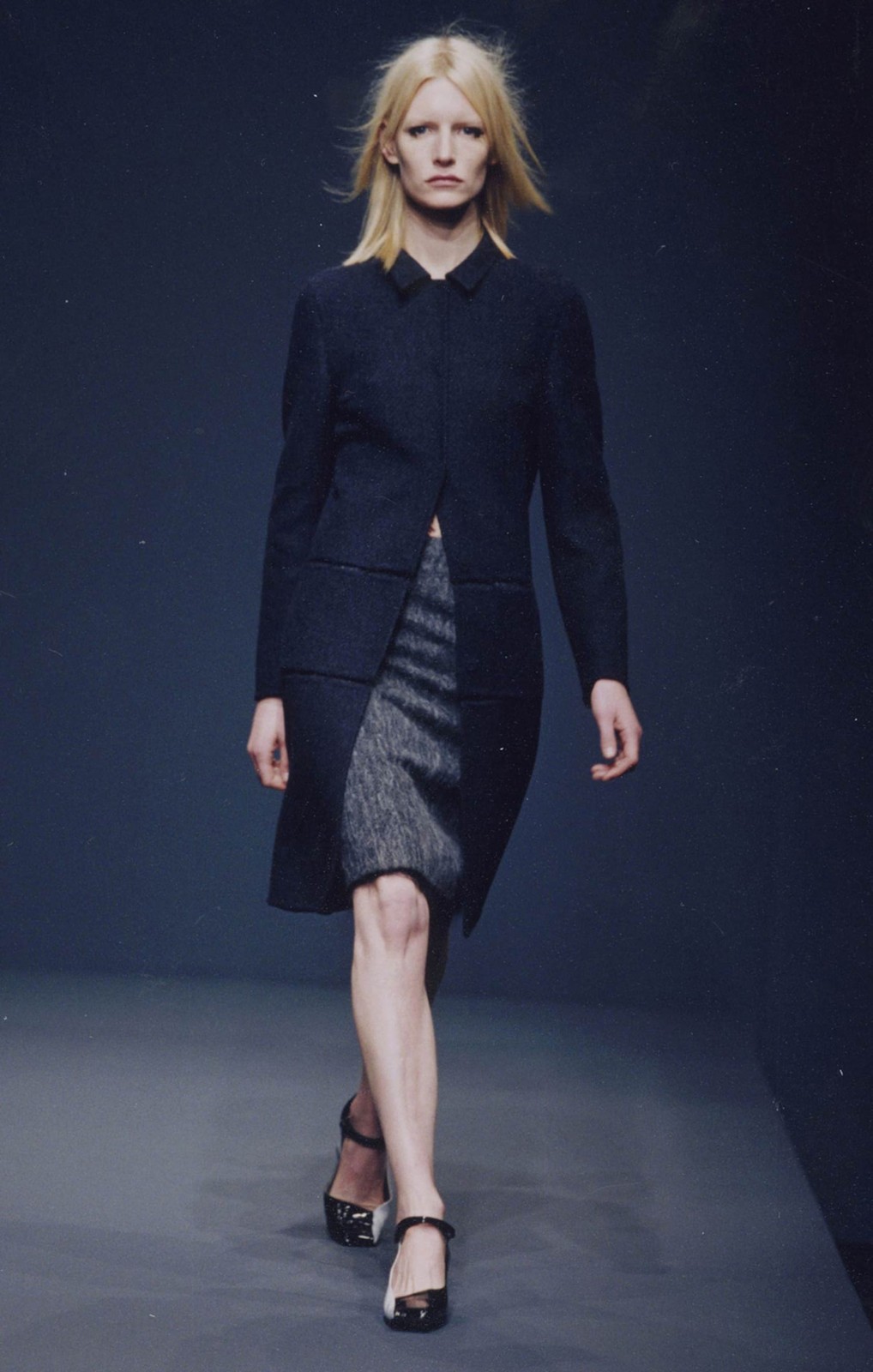 Archive Vintage Prada Fall 1998 Black Fuzzy Wool Sleeveless Skirt Set 40 image 3