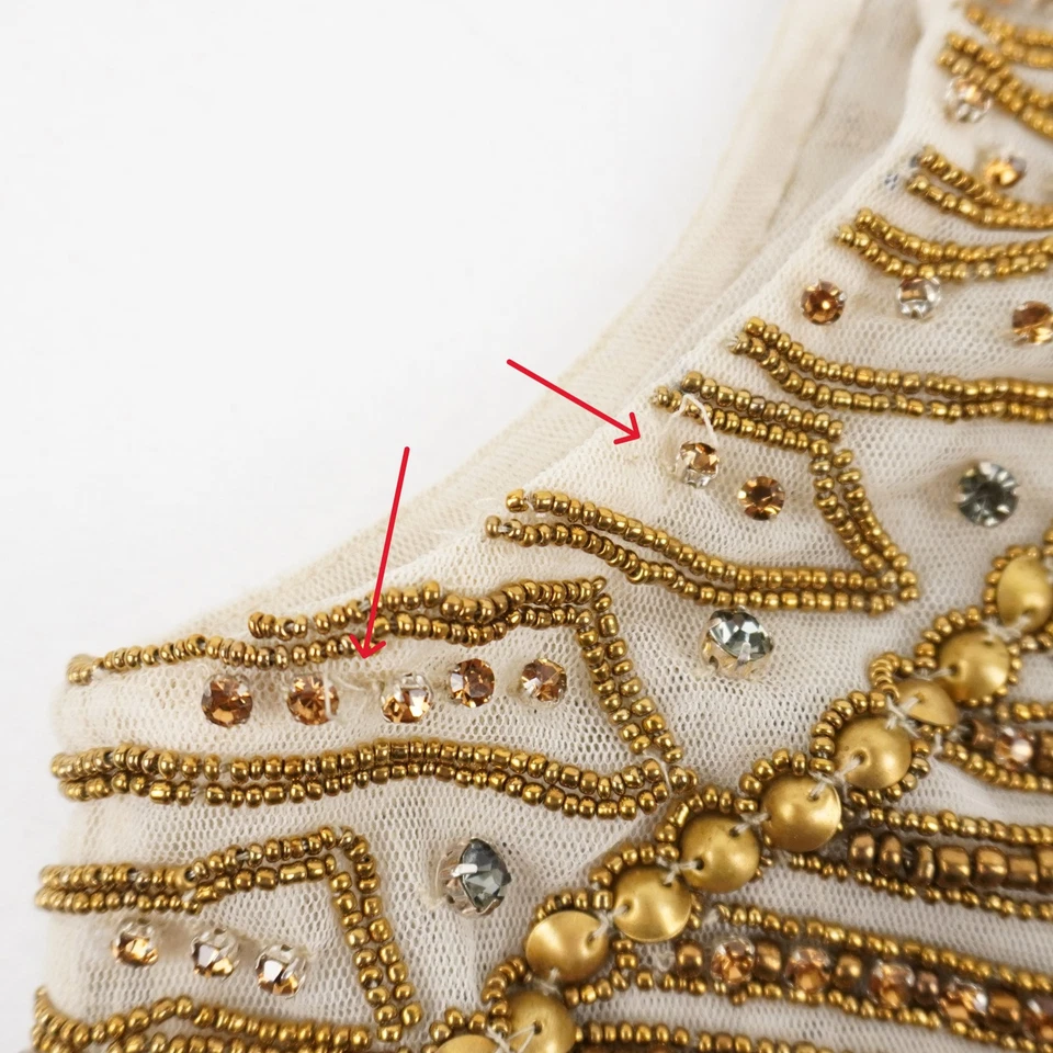 Blusa sin mangas adornada L'agence Kenna con pergamino con cuentas doradas - Talla XS Foto 3 de 4