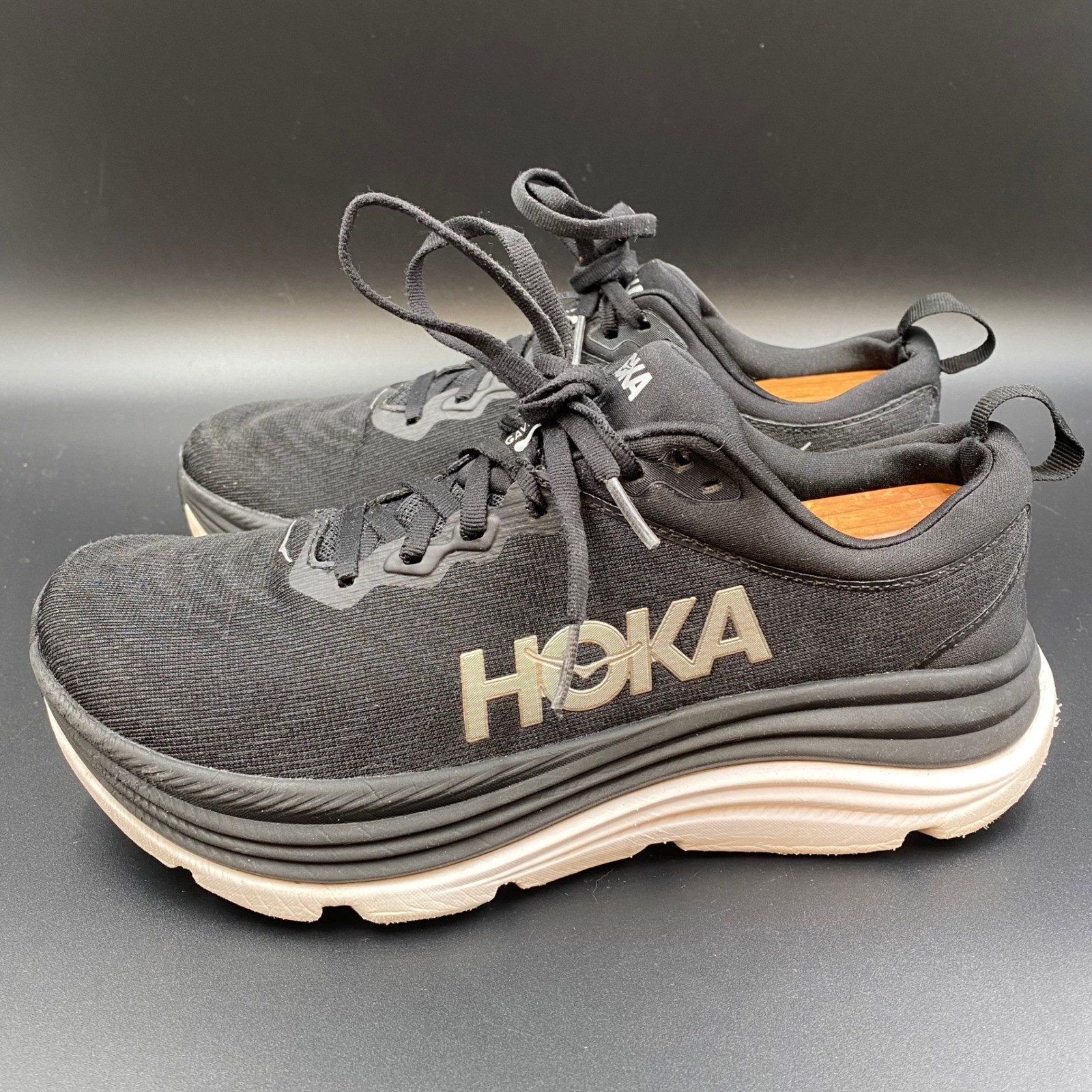 Hoka Gaviota 5 Running Shoes Women 9 Black White Stability 1134235 BWHT Mesh thumbnail 3