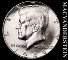 1966 Kennedy Half Dollar- Choice Gem Brilliant Unc Luster- Silver #L362