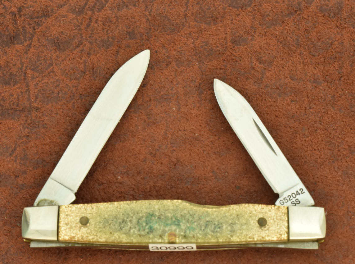 CASE XX USA 1889-1989 CENTENNIAL GOLD STONE PREMIUM PEN KNIFE
