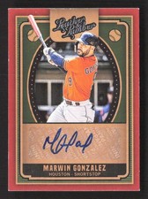 2019 Panini Leather & Lumber Marwin Gonzalez -MG Auto Astros TV2787