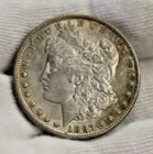 1897 S US Morgan Silver Dollar $1 AU+ (Cleaned, Retoned)