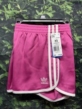 adidas Originals 3S Sprinter Shorts Fuschia Women  s Sz XS, M, L ,XL 40 NEW