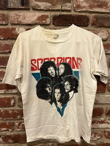 Scorpions Crazy World Tour Tee White Concert 90 1990s vintage concert t-shirt, vintage, single stitch, B+ condition