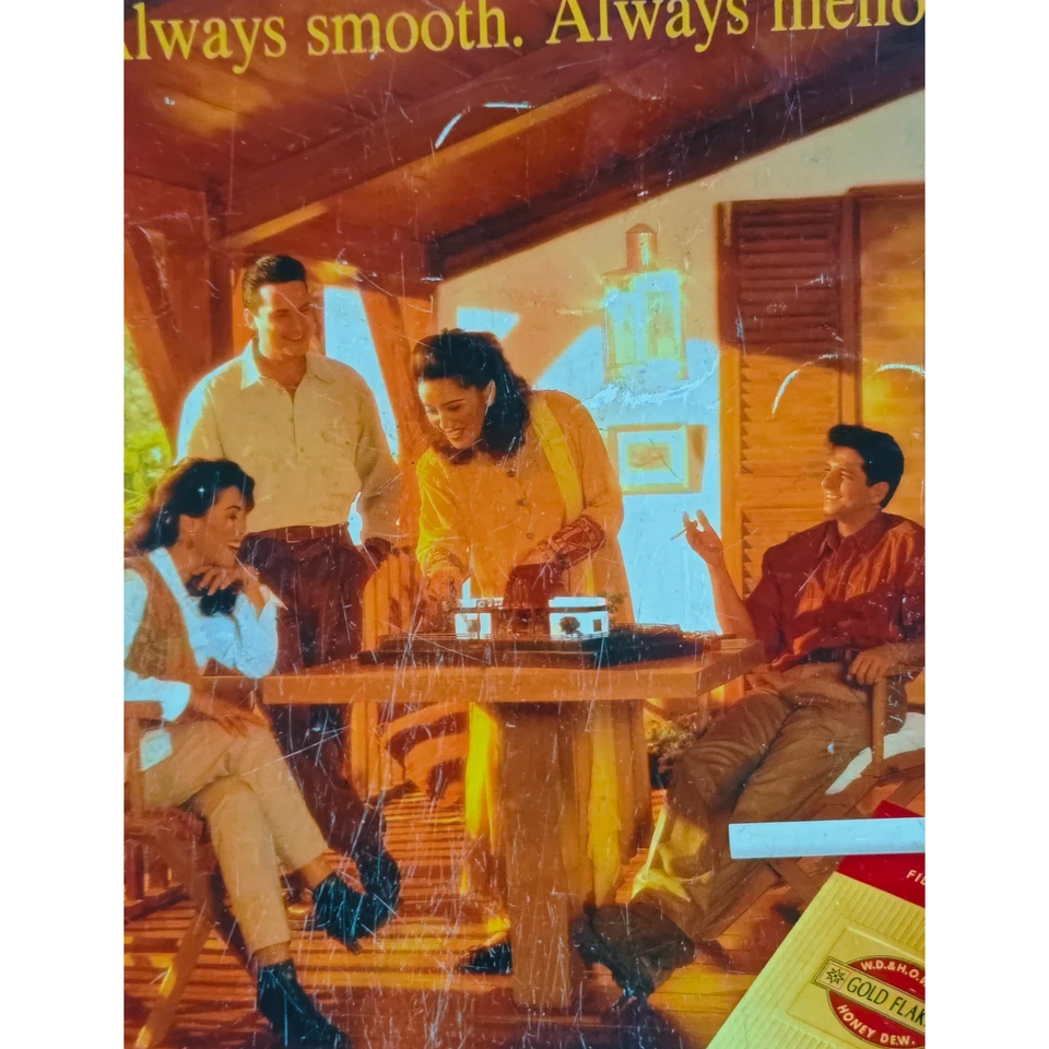 Vintage Old Antique Gold Flake Cigarette Ad. Litho Tin Sign Board , Collectible - Image 3 of 4