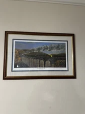 The Passing of Two Eras Richard Pedersen Art  Print Signed Railway  Railroad
