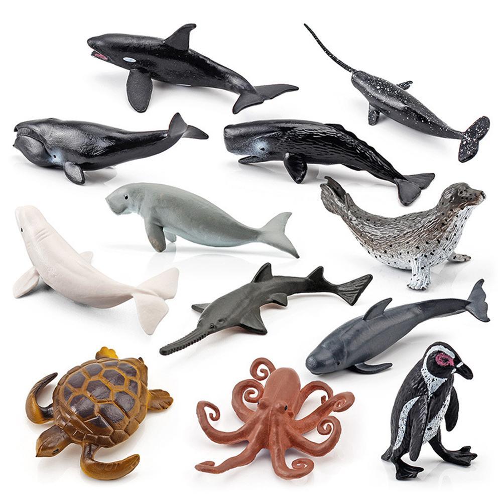 12PCS Mini Sea Life Creatures Model Toys for Kids Education