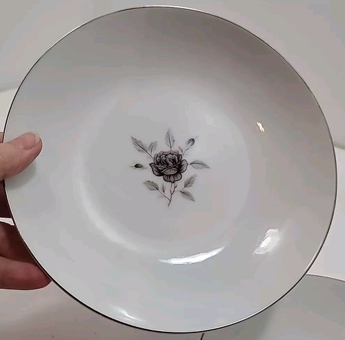 4 Vintage Celebrity Fine China Nocturne 7 1/2" Coup Soup Bowls Rose - Picture 9 of 12
