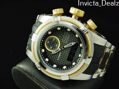 RARE Invicta Reserve Ana-Digit Bolt Zeus INTRINSIC Swiss Made Chrono Strap Watch - Picture 7 of 10