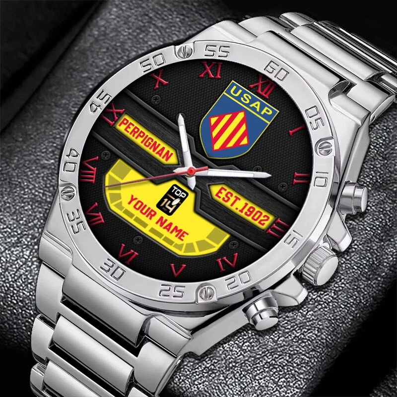 Perpignan Top 14 Personalized Steel Watch For Fan