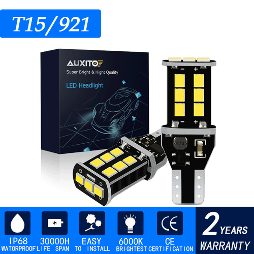 AUXITO 921 912 T15 LED Reverse Backup Light Bulb 2400LM 6500K Super Bright ED E - Picture 1 of 12