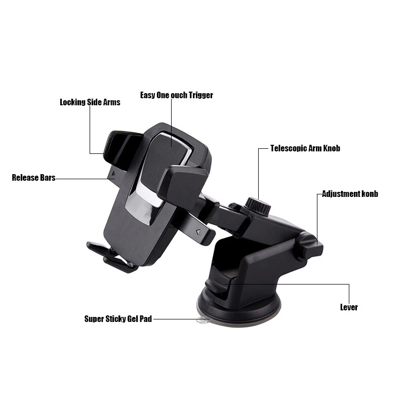 360°Mount Holder Car Windshield Stand Mobile Cell Phone Universal iPhone Samsung - Image 3 of 4