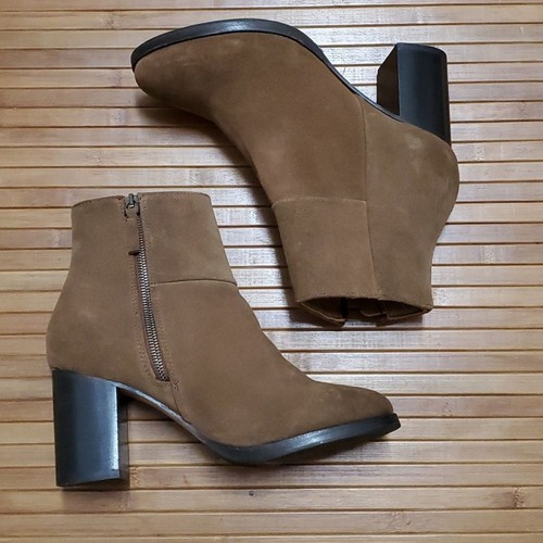 THURSDAY BOOT COMPANY, The Modern Zip Up Suede Ankle Boots, Cognac, Size 8, NWOT - Picture 8 of 8