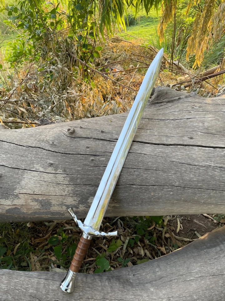 Réplica de espada vikinga, hojas de espada, espadas medievales de acero inoxidable, coleccionable Foto 4 de 4