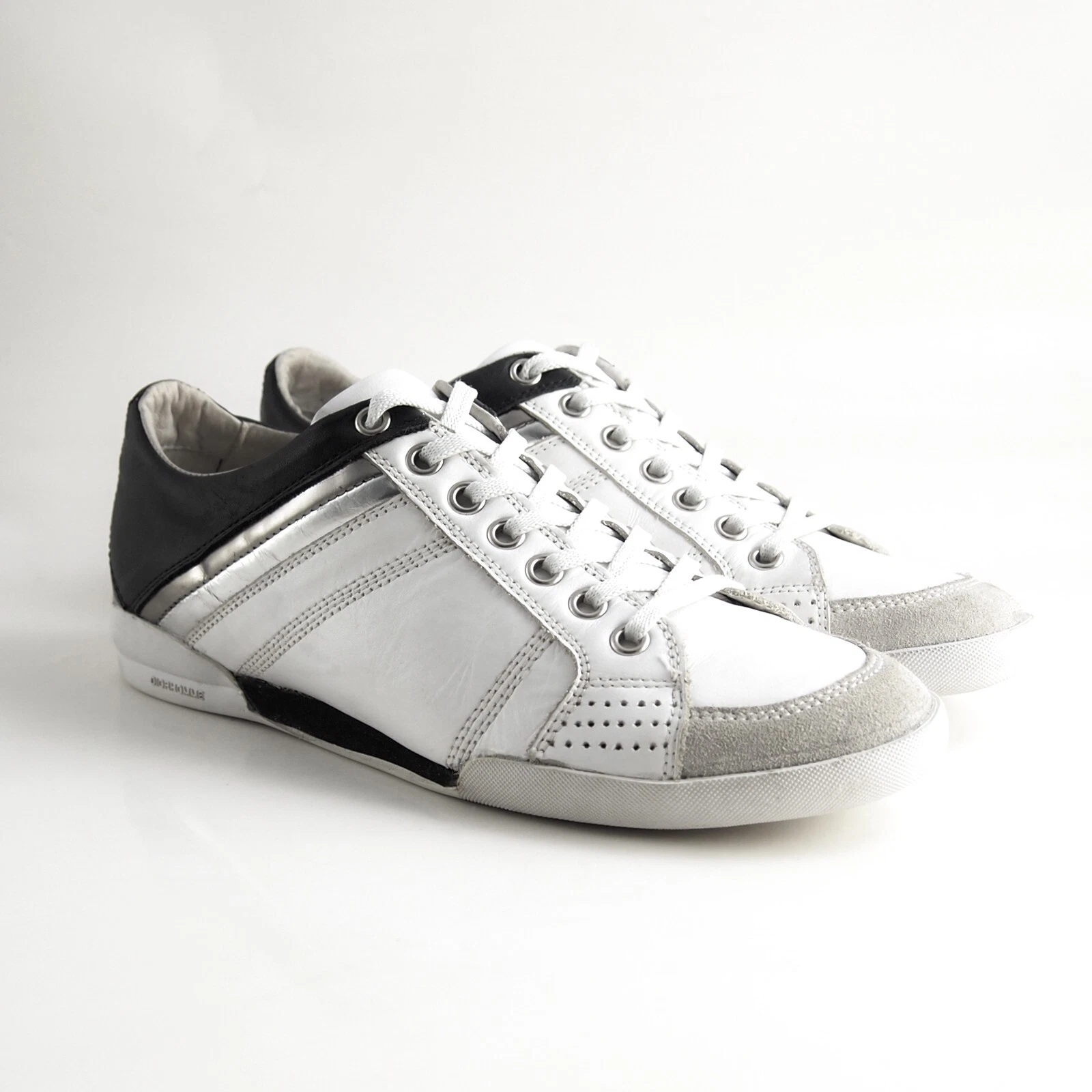 Baskets baskets Dior Homme B18 blanc noir cuir argenté homme taille EU 42 US 9