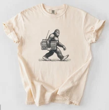 Bigfoot Boombox,Comfort Colors® Shirt,Retro Sasquatch Walk Hip Hop Meme,CE230