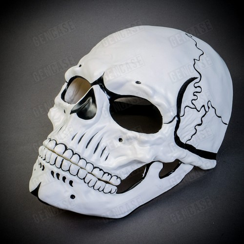 Weiß Priat Vollgesicht Totenkopf Geist Halloween Maskerade Kostüm Party Gesichtsmaske - Bild 2 von 10