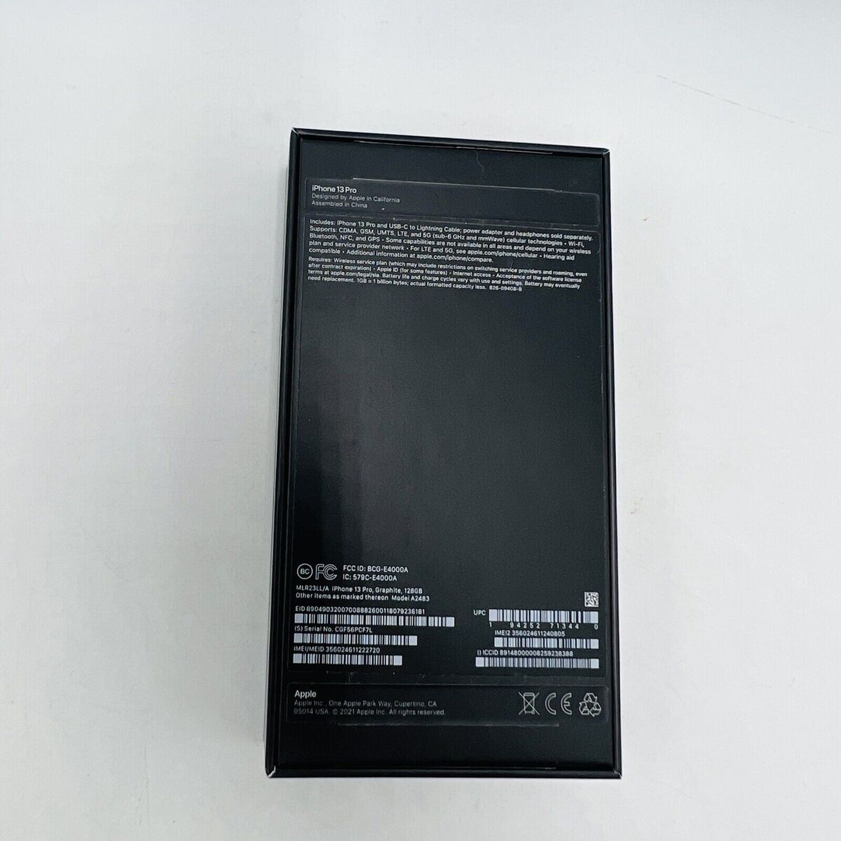 Iphone 13 Pro Graphite 128 GB Box Only | eBay