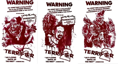 Terrifier 2 (2022) Set of 3 Vomit Bags. Horror. Art The Clown. Read Description