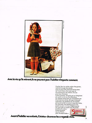ADVERTISING ADVERTISING 074 1972 CREATEX YOUTH ready to wear child GIRL