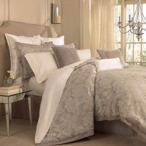 Charisma Carrington Floral Scroll Mink 7p Queen Duvet Cover Set