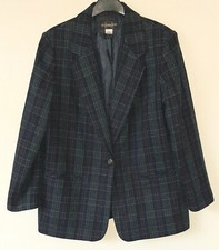 *lovely* Requirements/ Us14/ Pit-to-pit: 23 Inches/ Navy&green Wool Jacket/ Vgc