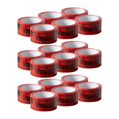 18x Klebeband Vorsicht Glas 48 mm 66 m rot Paketklebeband Bruchgefahr Packband