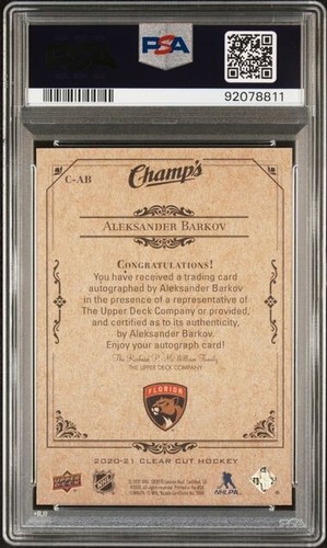Autografo Aleksander Barkov 2020-21 ponte superiore campi taglio trasparente #CAB PSA 10 - Foto 2 di 2