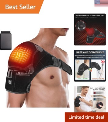 Heated Shoulder Brace Wrap with Battery,Portable Electric Wireless Heating Pa...