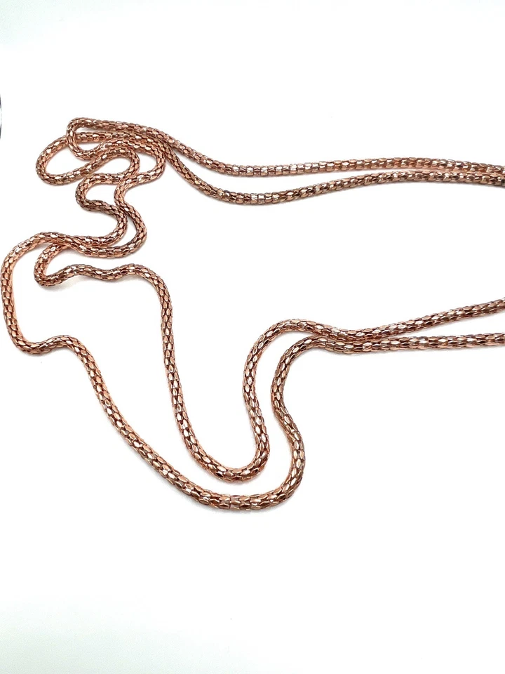 Collar Borla Lariat Anudada Cadena Palma Cordón Malla Metal Oro Rosa y2k Foto 4 de 4