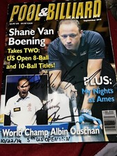 Shane Vanboening Signed Magazine. Recent HOF. 5x Us Open Win. 9 Ball