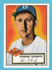 1952 Topps Baseball Reprint # 136 Johnny Schmitz -- Brooklyn Dodgers -- Box 733
