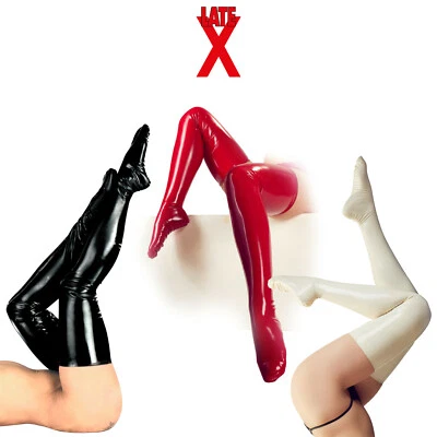 Late X - Sexy Natural Latex Hold-Up Stockings Socks Calze Autoreggenti Lattice