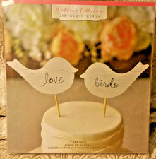 Gartner Studios Wedding Collection Birch 'Love Birds' Cake Topper Pick,Set of 2