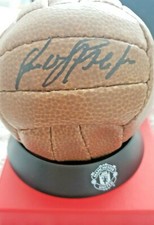 339 - Mini football from a corporate dinner at Old Trafford - Signed Stapleton