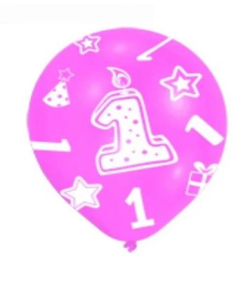 AMSCAN Paquete de 6 - Globos de cumpleaños rosa para niñas 1er salón de fiestas decoraciones #15117