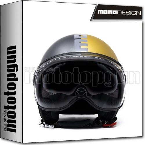 MOMO DESIGN CASCO MOTO JET FGTR EVO JOKER ASFALTO - ORO OPACO GRIGIO XS |  eBay