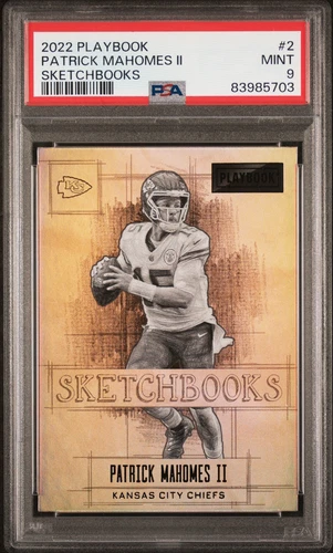 2022 PANINI PLAYBOOK SKETCHBOOKS #2 PATRICK MAHOMES II PSA 9