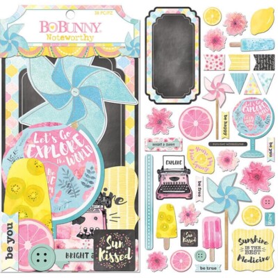 BO BUNNY NOTEWORTHY DIE CUTS SUMMER MOOD  38 PIECES