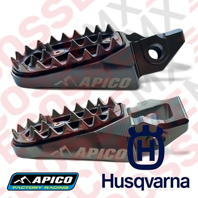 HUSQVARNA TE250i APICO PRO-BITE FOOTPEGS 2017-2023 TITANIUM COLOUR