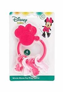 Disney Baby Minnie Mouse Dark and Light Pink Key Ring Teether New Baby Gifts | eBay
